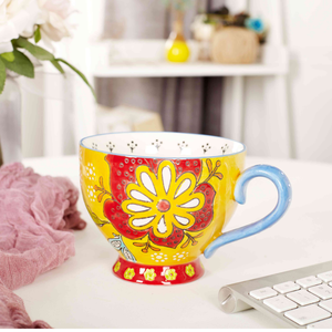 Tasse à café en céramique de style Van Gogh européen, 500 ml, en porcelaine fine, peinte à la main, motif floral, pour le petit-déjeuner - Product Image 3