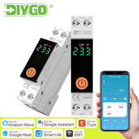 DIY GO TUYA Smartlife 1-63A Interrupteur intelligent WIFI avec affichage numérique de tension, disjoncteur, relais temporisé et alimentation à commutation de statut