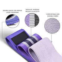 Pita Resistensi Kain Elastis yang Dapat Disesuaikan, Loop Latihan Anti Selip, Dapat Dicuci, Bahan Poliester Katun Lateks untuk Latihan Otot Glute