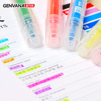Marqueur surligneur GENVANA, pointe oblique en fibre, multicolore, fluorescent, pour notes d'étude et dessin DIY, directement de l'usine