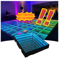 12 aimants portables RGB Pista De Baile LED, sol LED sans fil DMX, miroir 3D portable pour piste de danse LED pour mariage