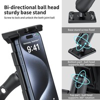 Support de tablette pour voiture, support de tablette noir en ABS, réglable, fixation par vis, rotation à 360 degrés, compatible avec iPad, commande en gros OEM personnalisée