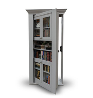 Porte de bibliothèque invisible moderne personnalisée CBMmart avec intérieur en verre, porte de bibliothèque cachée en bois, porte secrète Murphy