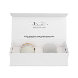 Personalized custom cardboard glass jar packaging box white magnetic scented candle gift box set