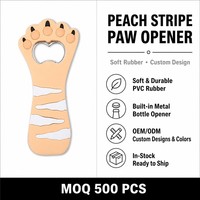 Décapsuleur de bouteille de bière en PVC souple en forme de patte de chat 3D personnalisé, directement de l'usine, faible MOQ, ergonomique, en métal, outil de bar