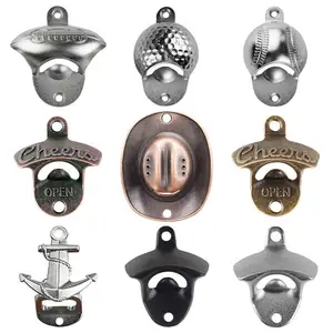 Retro bottle opener cowboy hat zinc alloy beer baseball football bottle open basketball wall mount bottle opener