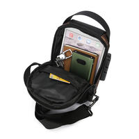 Bolso de Pecho de Piel Sintética PU de Calidad para Hombre, Estilo Bandolera, Deportivo, Impermeable, Antirrobo, con Cremallera y Puerto USB, Ideal para Senderismo y Correr