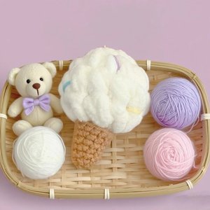 Haak Pop Materiaal Kit Voor Ijs-Vormige Sleutelhanger Materialen En Levert Schattige Dieren Handgemaakte Kit Breien Ambachtelijke Kit - Product Image 4