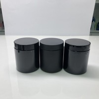 250ml Petit Plastique Mat Noir Doux Au Toucher Hdpe Bouteille Capsule Emballage Pilule Capsule Bocaux Avec Couvercle À Vis