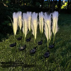 Lampe décorative solaire d'extérieur à LED en fibre optique en forme d'herbe de roseau pour allée, jardin et aménagement paysager IP65 – Ajoutez de la beauté - Product Image 1