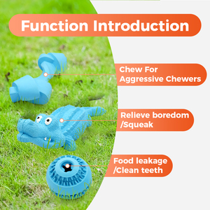 Özel yıkılmaz sert dayanıklı doğal kauçuk seti köpek dişleri temizleme agresif Chewers için oyuncak gıda dağıtım köpek - Product Image 3
