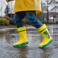 Bottes de pluie pour enfants avec col à cordon, imperméables, antidérapantes, en caoutchouc naturel, pour tout-petits, pour jouer dans les fossés du jardin