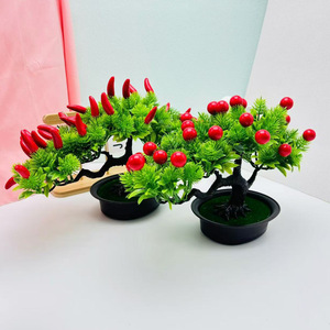 Bonsái de Frutas Artificiales de 27 cm de Altura, Decoración de Plástico y Seda para Oficina, Escritorio, Sala de Estar, Estudio, Hotel - Product Image 2