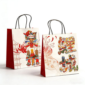 Bolsas de Papel Kraft con Asa en Forma de J, Diseño Personalizado con Tapa Abatible, para Ropa y Calzado, Pedidos al por Mayor - Product Image 1