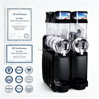 Commerciële dubbele tank slushmachine voor melktheezaak en supermarkt