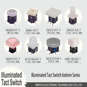 Wintai TECH 6x6มม. สว่างสวิตช์ไมโครหลากสีพร้อมไฟ LED สวิตช์ปุ่มกดปรับแต่งได้ - Product Image 6