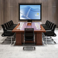 Ensemble table de conférence moderne XTHYZ-012 avec capacité de 20 personnes mobilier de salle de réunion avec chaises en mélamine et bureau