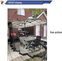 Parasol de jardin extérieur grand format avec moustiquaire décorative anti-moustiques de 10 pieds pour parasol extérieur avec base solaire