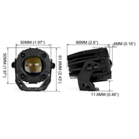 Projecteur LED bicolore 2 pouces pour moto, faisceau haut et bas, blanc ambre, éclairage auxiliaire de conduite