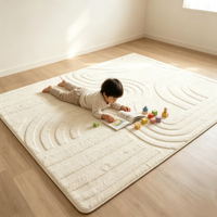 Tapis de jeu pour enfants en fausse fourrure de lapin, antidérapant et rembourré, pour la décoration moderne du salon, vente en gros