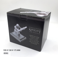 Porte-stylo Exécutif Knight en Résine Dorée Décorative, Support Personnalisé pour Accessoires de Bureau, Organisateur de Crayons de Bureau, Cadeau