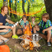 Campfire Grill grille en acier robuste sur Fire Camp Grill avec sac de transport pour la cuisson à flamme nue en plein air barbecue Portable