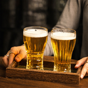 Vaso de Cerveza Clásico de Lujo, Vaso de Cerveza <span class=keywords><strong>Artesanal</strong></span> Transparente y Grueso, Resistente, Libre de Plomo, para Bar y Degustación de Cervezas - Product Image 1