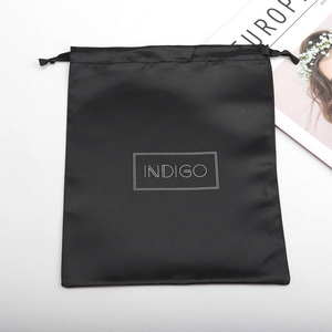 Sac en satin de haute qualité avec cordon de serrage pour vêtements et perruques, avec impression de logo, sacs d'emballage personnalisés en satin avec fermeture éclair - Product Image 5