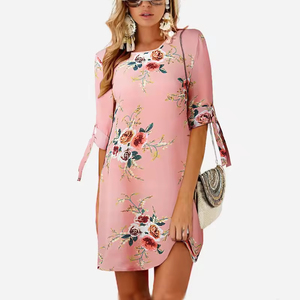 Women <b>Summer</b> <b>Dress</b> <b>Boho</b> Style Floral Print Chiffon Beach <b>Dress</b> Tunic Sundress Loose Casual <b>Dress</b> Vestidos - Product Image 4