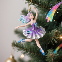 Décorations de Noël en polyrésine personnalisées en gros, figurines de danseuses de ballet artificielles