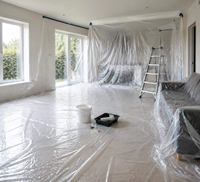 Bâche de protection souple en plastique légère pour peinture, anti-poussière, pour pulvérisation de meubles et travaux de peinture DIY