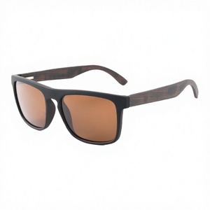 Lunettes de soleil rectangulaires tendance de luxe en bois, monture en bois faite à la main, verres polarisés personnalisés légers en TAC, mode pour hommes - Product Image 2