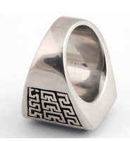 Bague de mariage au design vintage en acier inoxydable rectangulaire avec rubis rouge bleu saphir bague signet en titane pierres précieuses naturelles