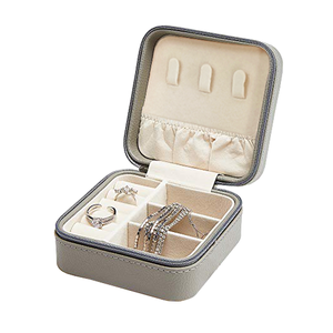 Caja de regalo de cuero sintético para joyería, organizador de joyas, anillo, pendiente, collar, espejo, pequeño y único - Product Image 2