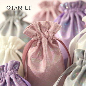 ถุงกำมะหยี่รูดเชือก QIAN LI ขนาด 10x15 ซม. 15x20 ซม. 20x30 ซม. สีรุ้ง สำหรับบรรจุภัณฑ์เครื่องประดับ ถุงเก็บของขวัญ - Product Image 1