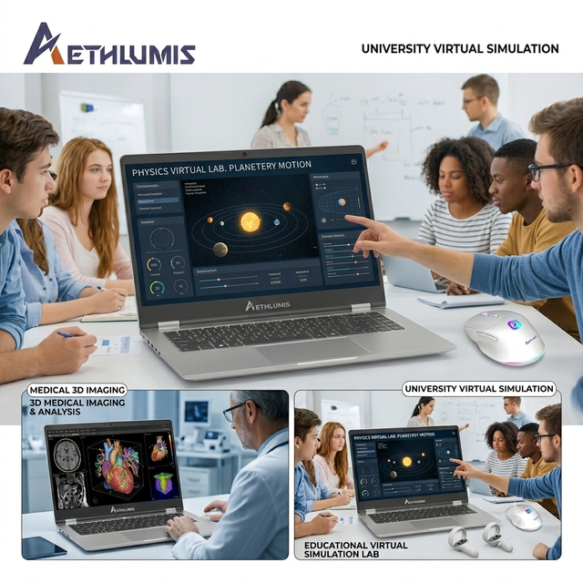 AETHLUMIS 15.6" 4K Glasses-Free 3D AI with 50 TOPS NPU AMD Zen 5 for Game Engine Development and CG Rendering Laptop