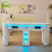 Salon de manucure moderne rangement double bureau Nail Tech Table Table de manucure en bois