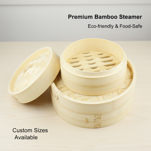 ตะกร้านึ่งอาหารทำจากไม้ไผ่ธรรมชาติโลโก้ออกแบบได้ตามต้องการ - Product Image 2