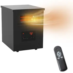 1000W 1500W Termostato ajustable automático Calentador de cuarzo Acero 6 Calentador de espacio infrarrojo con lámpara de pantalla