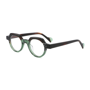Monturas de Gafas Unisex Redondas con Aro Completo, Lentes de Resina de Color Sólido, Anti-UV, Ligeras, para Adultos con Rostro Ovalado - Product Image 1