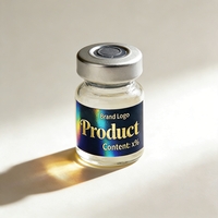 Étiquettes de flacons en vinyle PVC personnalisables de haute qualité 2ml/3ml/5ml, autocollants holographiques résistants à l'eau et à la chaleur, imprimés au laser avec code-barres