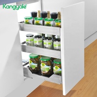 Panier de cuisine moderne Kangyale en acier inoxydable, support à épices coulissant, organisateur de placard