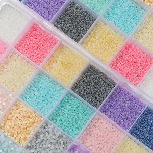 Glass Seed <b>Bead</b> Set 24 Cell 2mm DIY Jewelry Making Kit For Necklaces <b>Bracelets</b> Phone <b>Charms</b> Accessories - Product Image 1