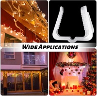 50 Piezas de Clips para Luces Navideñas, Ganchos para Colgar en Canaletas, Clips de Plástico Impermeables para Exteriores, para Decoración con Guirnaldas de Luces