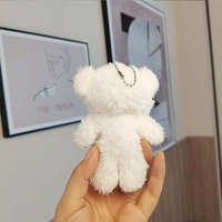 Porte-clés en peluche ours en peluche blanc personnalisé, pas cher, nouvelle collection 2023