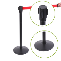 Barrière de contrôle des foules économique en acier inoxydable avec poteau et sangle rétractable de 2 m, options multicolores