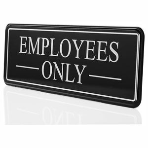 لافتات 'الموظفون فقط - ما وراء هذا النقطة' - مصنوعة من الألومنيوم - لا يسمح بالعملاء في منطقة العمل - لافتة 'الموظفون فقط' للأبواب - Product Image 3