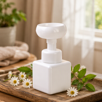 Flacon pompe mousse en plastique PET 500 ml en forme de fleur pour désinfectant pour les mains des enfants, avec pulvérisateur à pompe scellé pour lotion