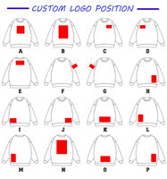 Sweat-shirt en coton de haute qualité avec logo personnalisé, broderie 3D, couleur unie gris-rouge, revers et ourlet côtelés, hiver
