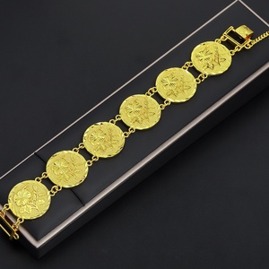 JXX Unique Design Multilayer Coin Chain <b>Bracelet</b> Adjustable <b>Copper</b> Gold Plated Charm <b>Bracelets</b> for Women Trendy Style Made Brass - Product Image 4